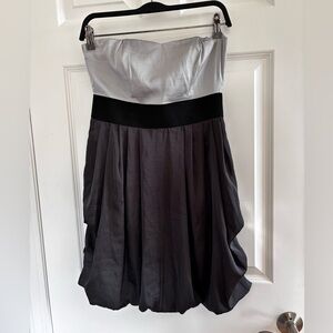 satin H&M strapless bubble dress